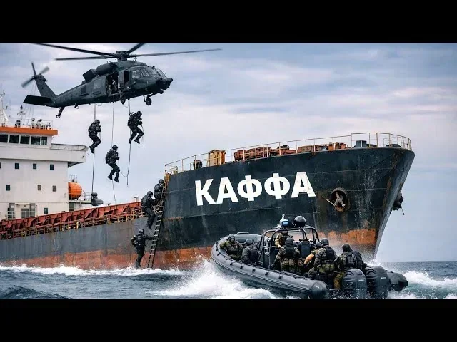 Штурм судна Caffa спецназом з вертольота та катера під час арешту