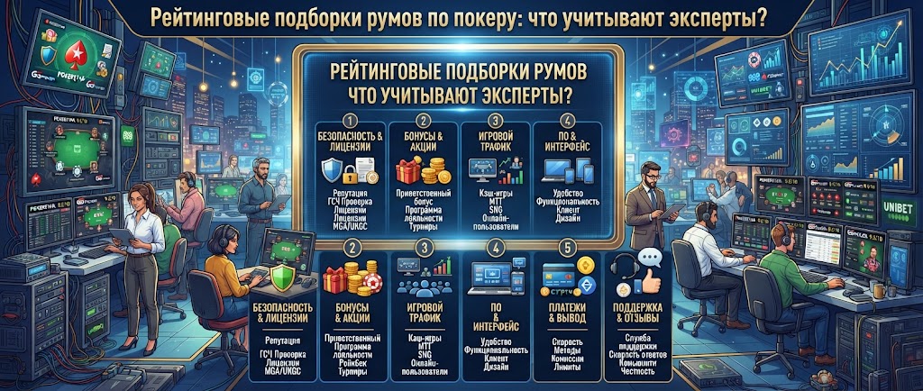 Рейтингові підбірки покер-румів: що враховують експерти?